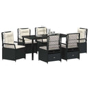 Have Spisebordssæt 7 pcs Sort polyrattan