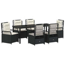 Have Spisebordssæt 7 pcs Sort polyrattan