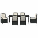 Have Spisebordssæt 7 pcs Sort polyrattan