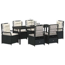 Have Spisebordssæt 7 pcs Sort polyrattan