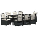 Have Spisebordssæt 9 pcs Sort polyrattan