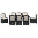 Have Spisebordssæt 9 pcs Sort polyrattan