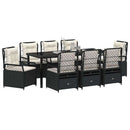 Have Spisebordssæt 9 pcs Sort polyrattan