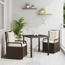 Have Spisebordssæt 3 pcs Brun polyrattan