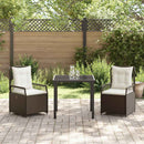 Have Spisebordssæt 3 pcs Brun polyrattan