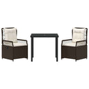 Have Spisebordssæt 3 pcs Brun polyrattan