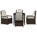 Have Spisebordssæt 5 pcs Brun polyrattan
