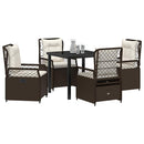 Have Spisebordssæt 5 pcs Brun polyrattan