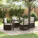 Have Spisebordssæt 5 pcs Brun polyrattan