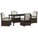 Have Spisebordssæt 5 pcs Brun polyrattan