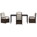Have Spisebordssæt 5 pcs Brun polyrattan