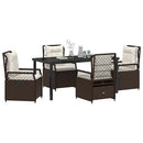 Have Spisebordssæt 5 pcs Brun polyrattan