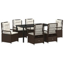 Have Spisebordssæt 7 pcs Brun polyrattan