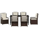 Have Spisebordssæt 7 pcs Brun polyrattan