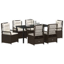 Have Spisebordssæt 7 pcs Brun polyrattan