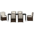 Have Spisebordssæt 7 pcs Brun polyrattan