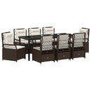 Have Spisebordssæt 9 pcs Brun polyrattan