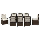 Have Spisebordssæt 9 pcs Brun polyrattan