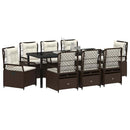 Have Spisebordssæt 9 pcs Brun polyrattan
