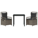 Have Spisebordssæt 3 pcs Grå polyrattan