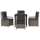 Have Spisebordssæt 5 pcs Grå polyrattan