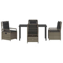 Have Spisebordssæt 5 pcs Grå polyrattan
