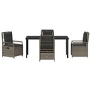 Have Spisebordssæt 5 pcs Grå polyrattan