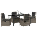Have Spisebordssæt 5 pcs Grå polyrattan