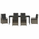 Have Spisebordssæt 7 pcs Grå polyrattan
