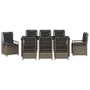 Have Spisebordssæt 9 pcs Grå polyrattan