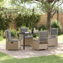 Have Spisebordssæt 5 pcs Beige og lys grå polyrattan