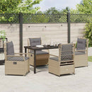 Have Spisebordssæt 5 pcs Beige og lys grå polyrattan