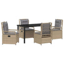 Have Spisebordssæt 5 pcs Beige og lys grå polyrattan