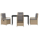 Have Spisebordssæt 5 pcs Beige og lys grå polyrattan