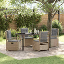 Have Spisebordssæt 5 pcs Beige og lys grå polyrattan