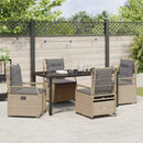Have Spisebordssæt 5 pcs Beige og lys grå polyrattan