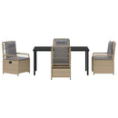 Have Spisebordssæt 5 pcs Beige og lys grå polyrattan