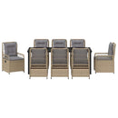 Have Spisebordssæt 9 pcs Beige og lys grå polyrattan
