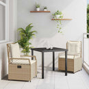 Have Spisebordssæt 3 pcs Beige og cremehvid polyrattan
