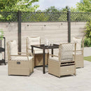 Have Spisebordssæt 5 pcs Beige og cremehvid polyrattan