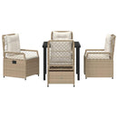 Have Spisebordssæt 5 pcs Beige og cremehvid polyrattan