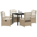 Have Spisebordssæt 5 pcs Beige og cremehvid polyrattan