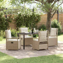 Have Spisebordssæt 5 pcs Beige og cremehvid polyrattan