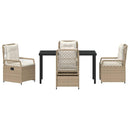 Have Spisebordssæt 5 pcs Beige og cremehvid polyrattan
