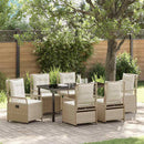 Have Spisebordssæt 7 pcs Beige og cremehvid polyrattan