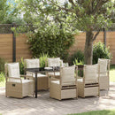 Have Spisebordssæt 7 pcs Beige og cremehvid polyrattan