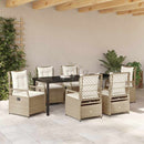 Have Spisebordssæt 7 pcs Beige og cremehvid polyrattan