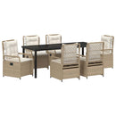 Have Spisebordssæt 7 pcs Beige og cremehvid polyrattan