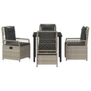 Have Spisebordssæt 5 pcs Lysegrå polyrattan