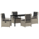 Have Spisebordssæt 5 pcs Lysegrå polyrattan